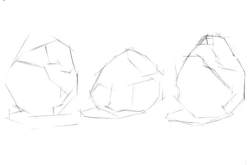 Beginning the drawing with dots