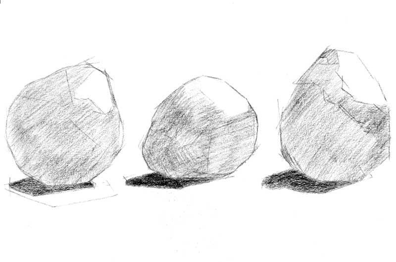 Drawing with oblique lines.