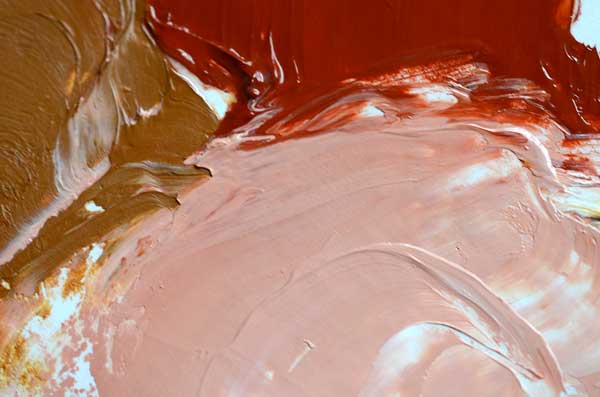 Venetial Red, Raw Sienna, and White oil paint combined.